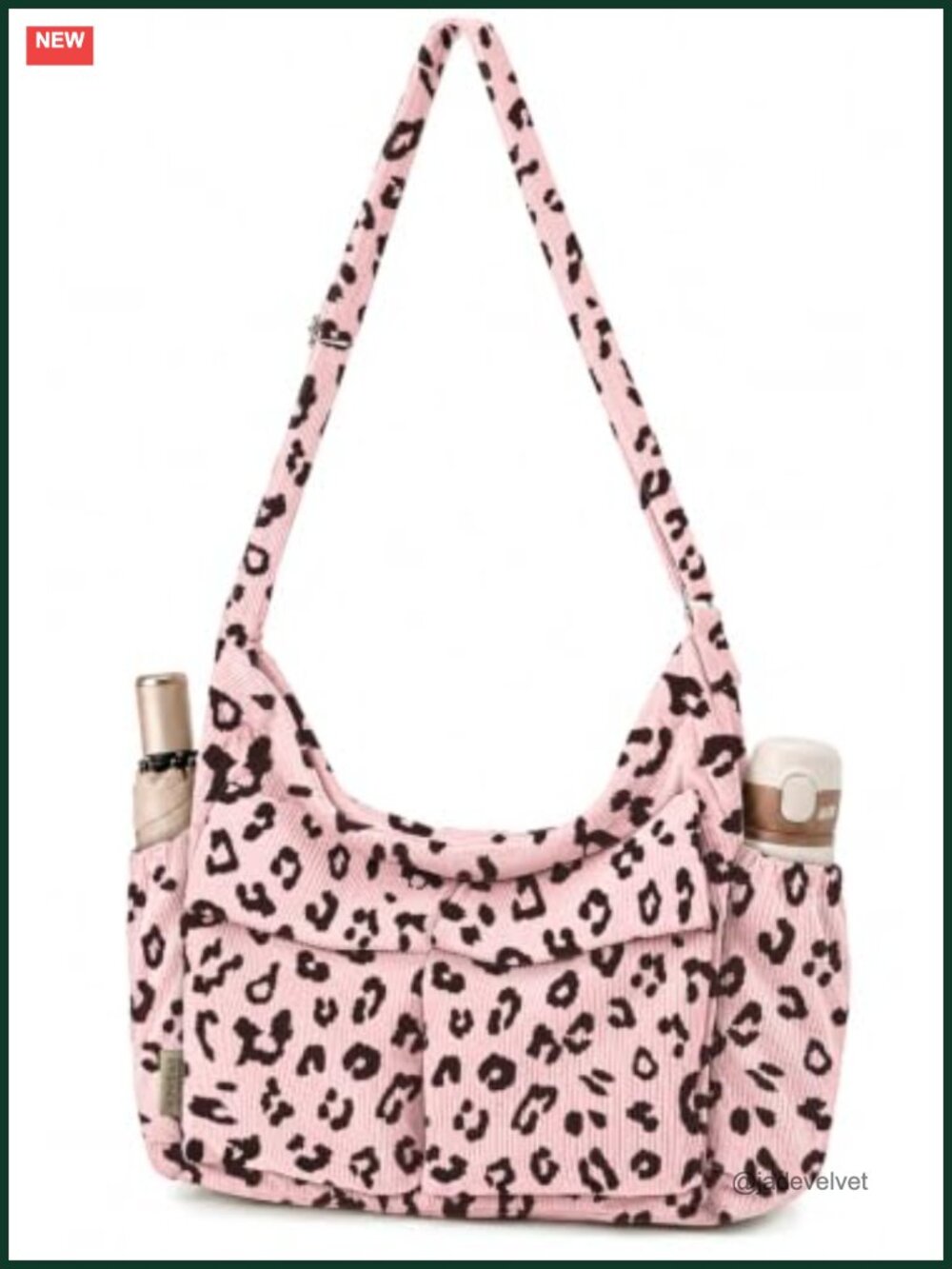 Corduroy Messenger Hobo Bag Crossbody Tote with Adjustable Strap Large Capacity